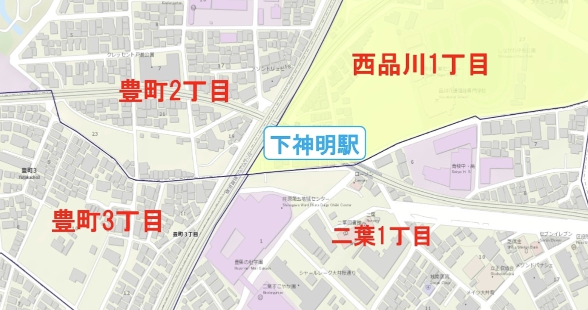 下神明駅周辺の粗暴犯の犯罪件数マップ