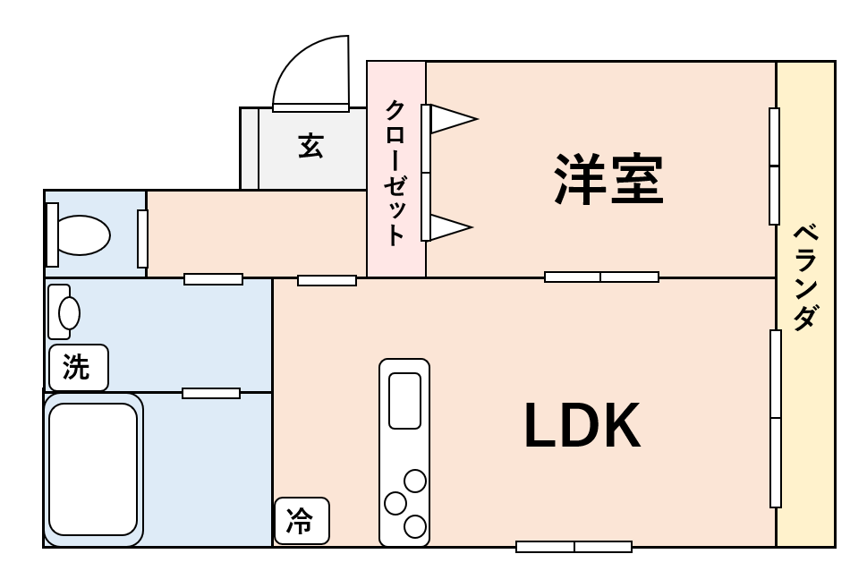 1LDKの間取り図