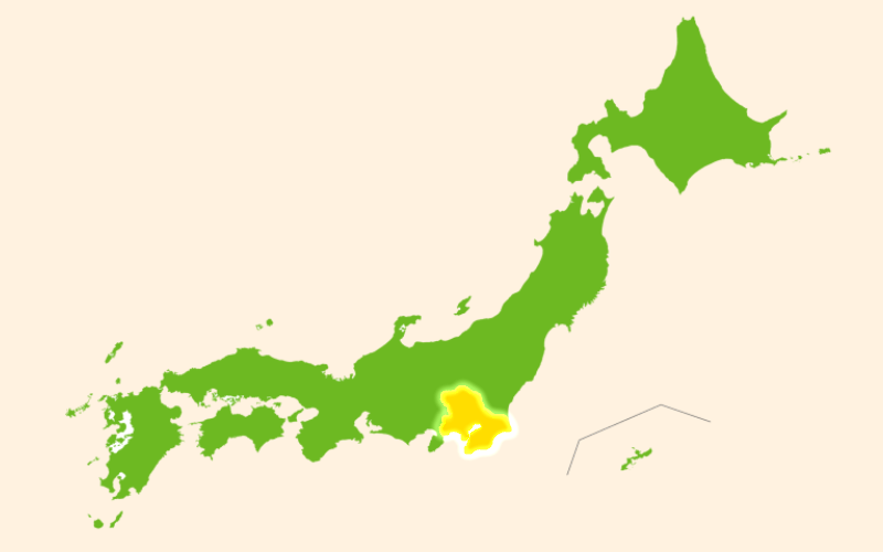 関東を強調した日本地図