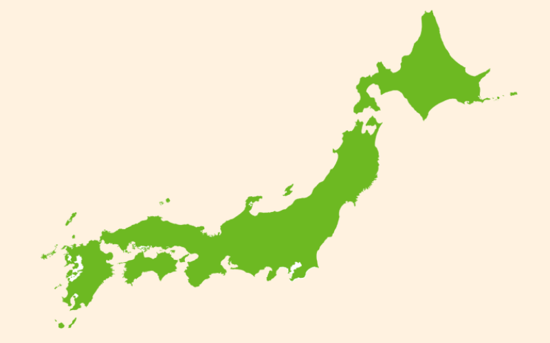 日本地図（沖縄なし）