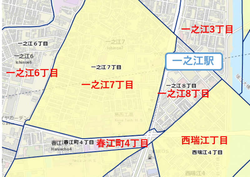 一之江駅周辺の治安マップ