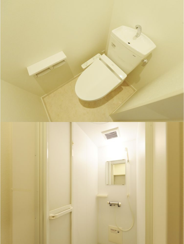 シェアドアパートメントのトイレとシャワー