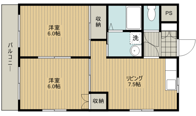 静岡市内のアパートの間取り図