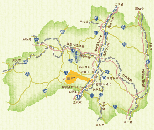福島県天栄村の地図