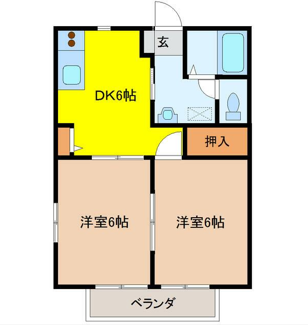 茨城県内の家賃6万円の賃貸物件の間取り図