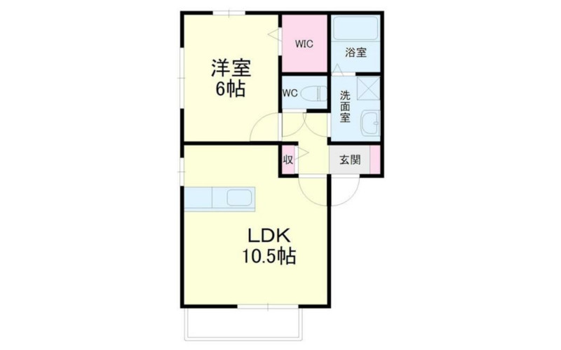 静岡市内の家賃6.7万円のアパートの間取り図