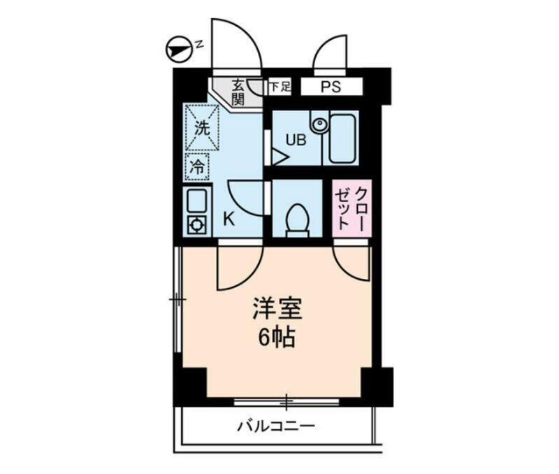 ATBBで家賃9万以下の東京23区内にある一人暮らし用の間取り図