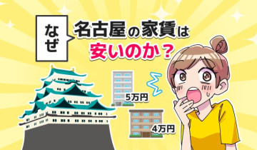 「なぜ名古屋の家賃は安いのか？」のアイキャッチイラスト
