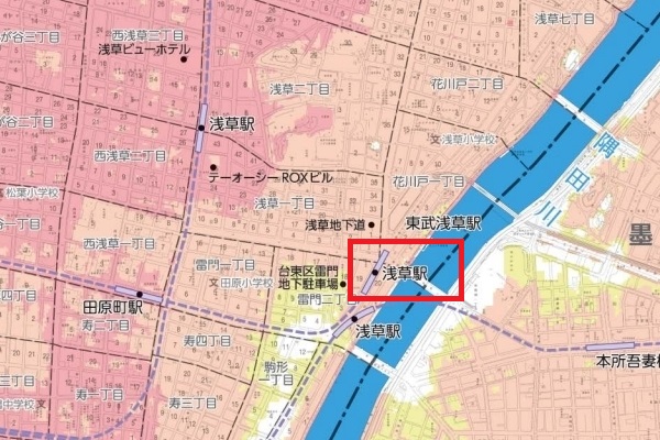 台東区のハザードマップ