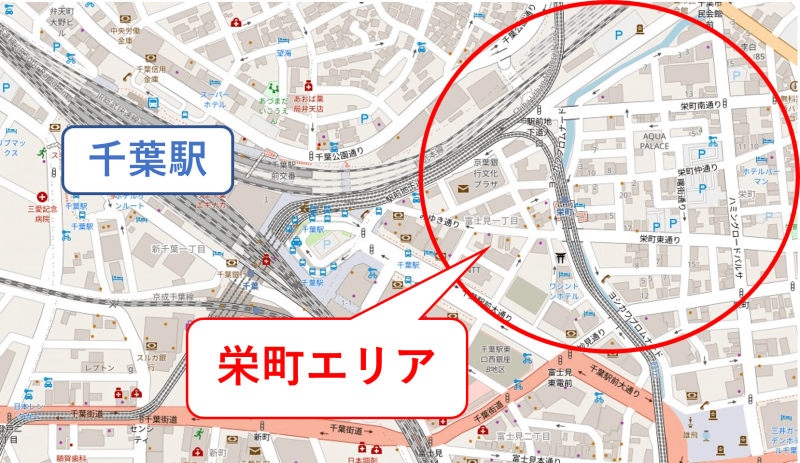 千葉市栄町の地図