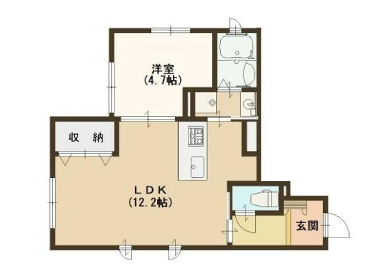 大阪市内の二人入居可物件の間取り図