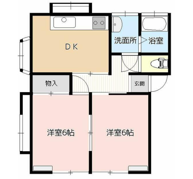 東京23区内の二人入居可物件の間取り図