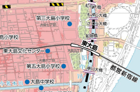 東大島駅周辺のハザードマップ