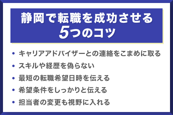 静岡で転職を成功させる5つのコツ