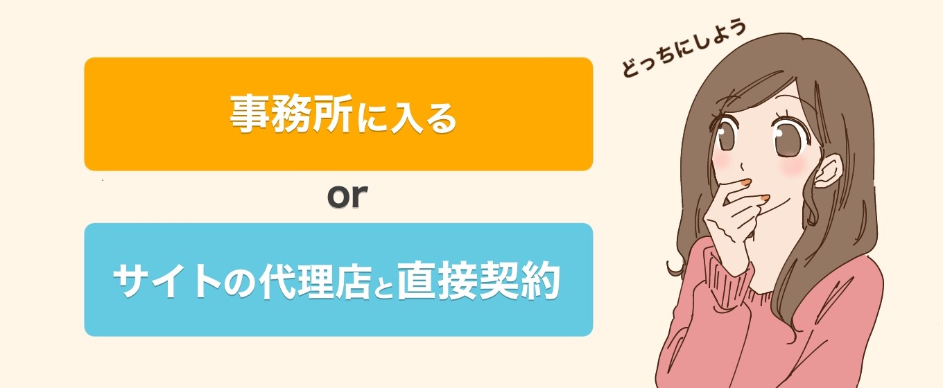 事務所か代理店のどちらを選ぶかわかる図