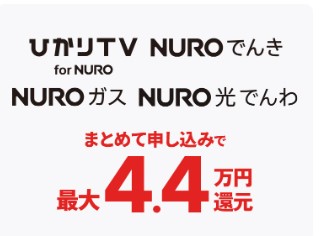 NURO光_オプション加入で追加44,000円キャッシュバック