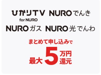 NURO光_オプション加入で追加50,000円キャッシュバック