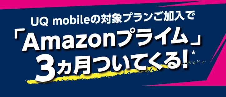 対象プランご加入でAmazonプライム3カ月ついてくる！