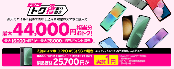 スマホトク得乗り換え！Androidが最大44,000円分お得！