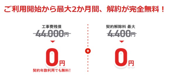 NURO光は利用開始から2ヶ月以内なら解約無料