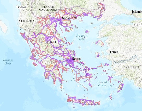 ギリシャ通信エリア