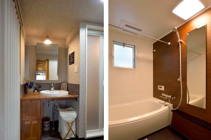 長谷工リフォーム ヴィンテージ風の洗面・浴室リフォームの施工事例写真
