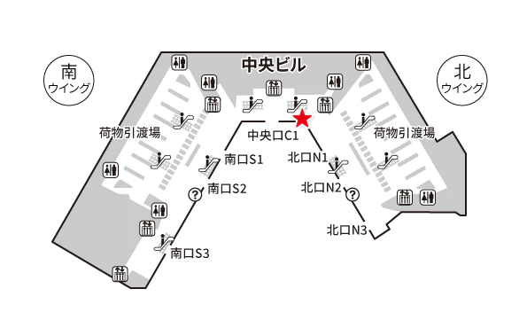 WiFiBOXの受取場所_成田空港_第一ターミナル_1F到着ロビーテレコムスクエアカウンター