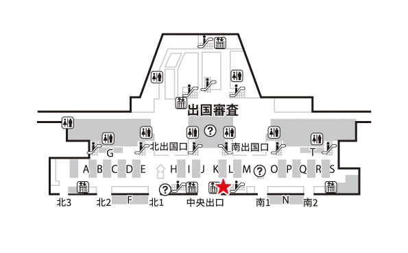 WiFiBOXの受取場所_成田空港_第二ターミナル_3F出発ロビーテレコムスクエアカウンター