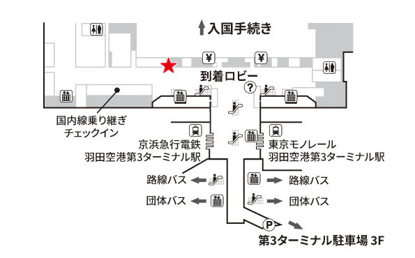 WiFiBOX_羽田空港第3ターミナル_2階の設置場所