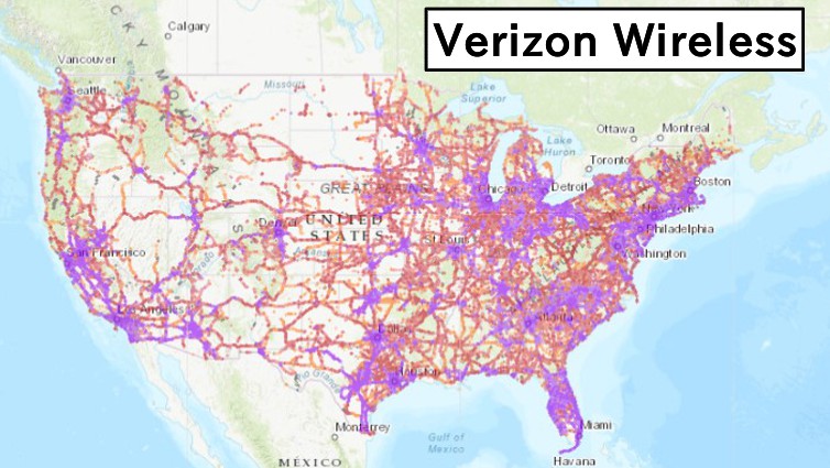Verizon Wirelessカバレッジ