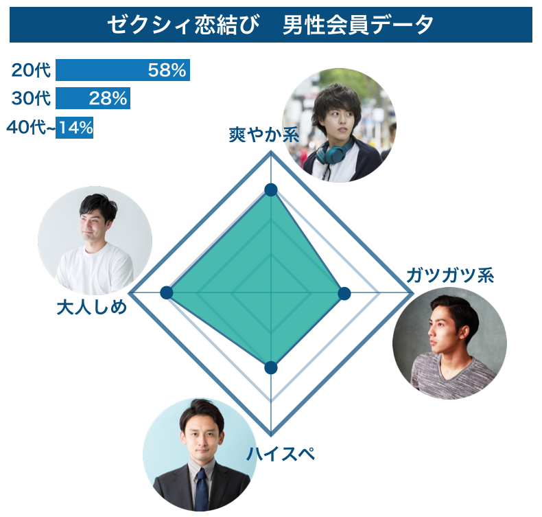 ゼクシィ恋結びの男性会員データ