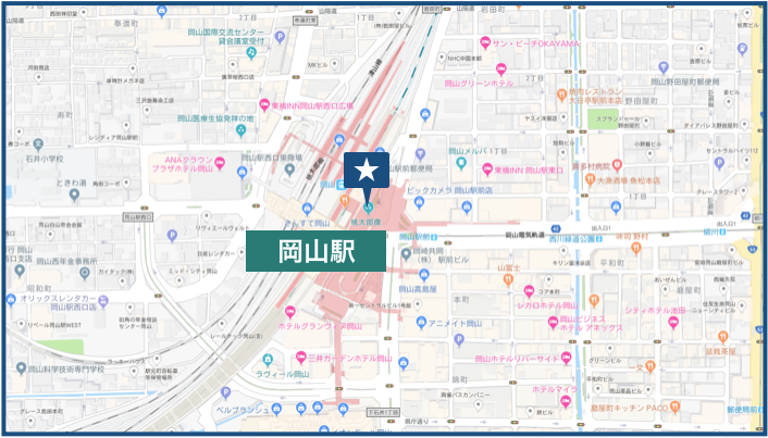 岡山駅周辺の地図