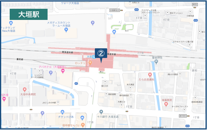 大垣駅周辺の地図