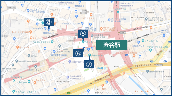 渋谷駅周辺の地図