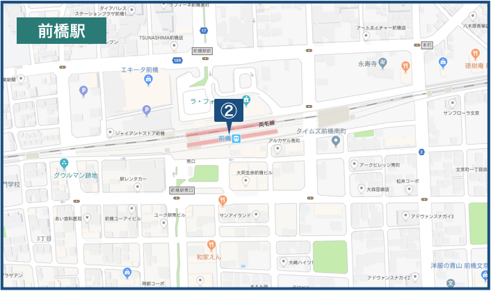 前橋駅周辺の地図