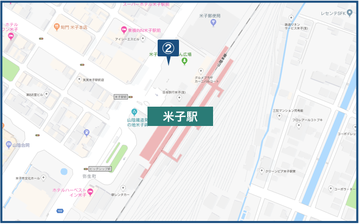 米子駅周辺の地図