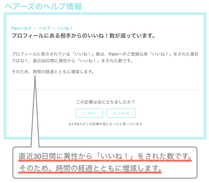 ペアーズのヘルプ情報