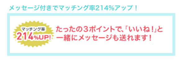 ペアーズの「メッセージ付きいいねでマッチング率UP」