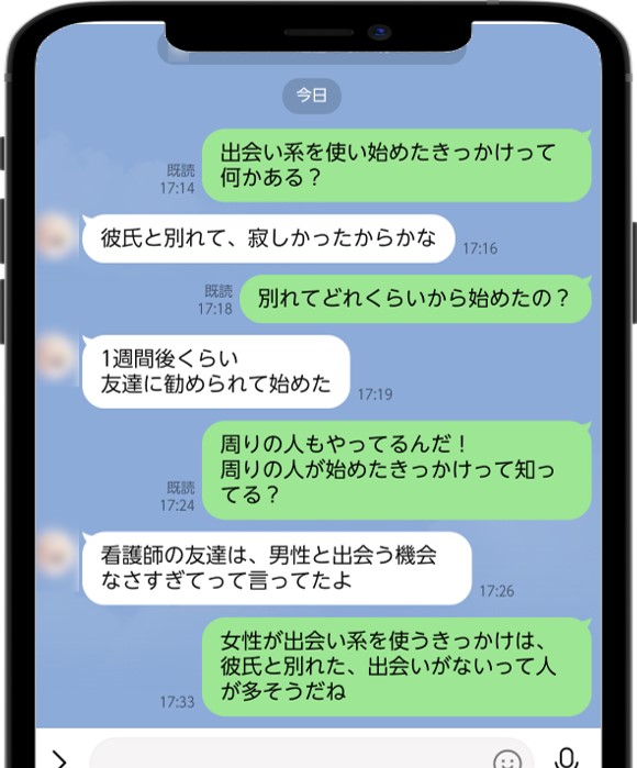 LINEのやり取り(出会系を始めたきっかけ)