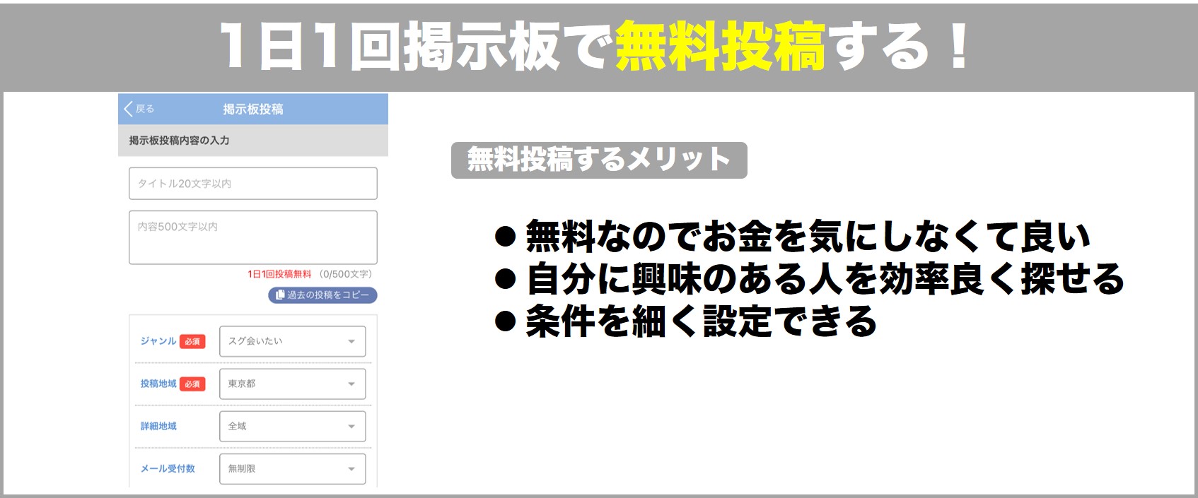 1日1回無料投稿