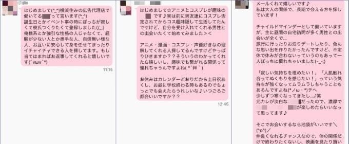 長文のメッセージを送ってくる業者の画像