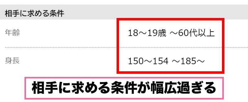 ハッピーメールで相手に求める条件が幅広すぎる例