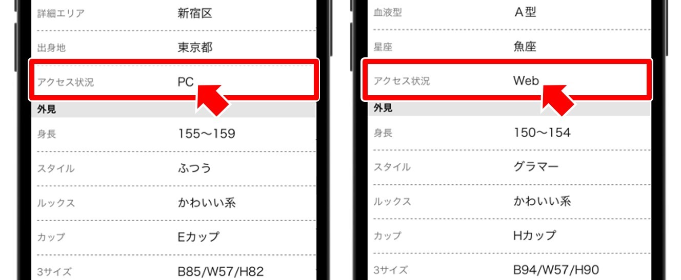 ハッピーメール　アクセス状況がPCやWeb