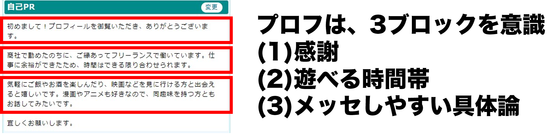 プロフィールはある程度埋める