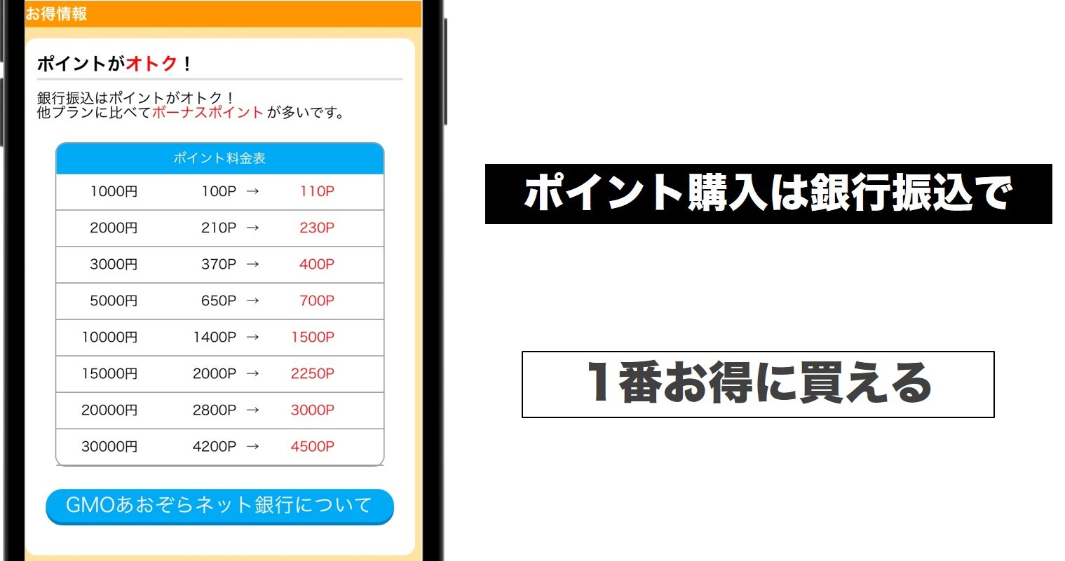 ポイントをお得に購入するなら銀行振込