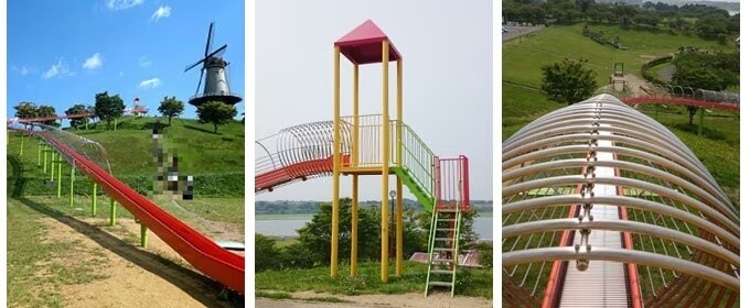 長沼フートピア公園の県内最長のローラーすべり台