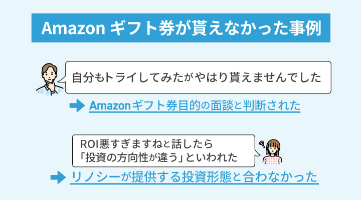 Amazonギフト券を貰えなかった事例
