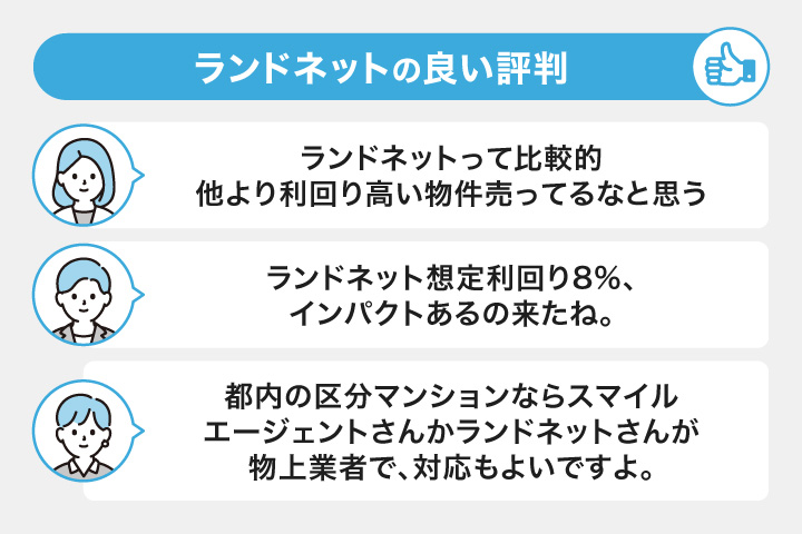 ランドネットの良い評判