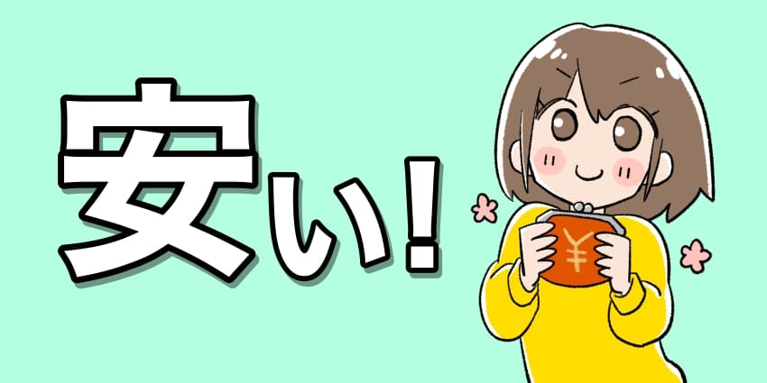 ポケット型WiFiのレンタル料金が安いサービスを選ぶべきと教えている人のイラスト